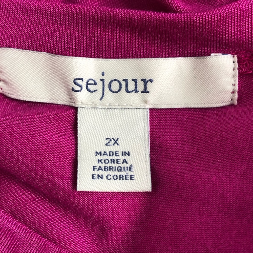 Sejour Pink Berry Knot Hem Sleeveless Top 2X NWT - Picture 3 of 6